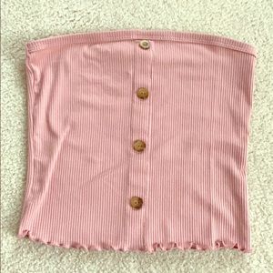 Blush button up crop top